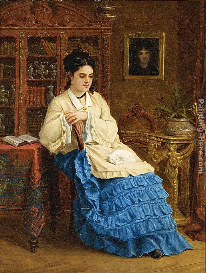 Paul Desire Trouillebert Femme en robe bleue revant